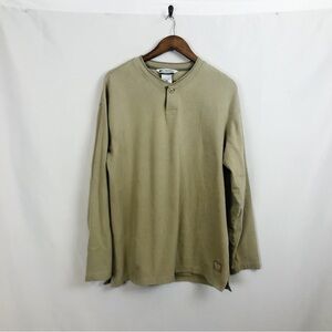 Columbia Henley Long Sleeve Pullover Tan Thick Shirt Men’s Size L